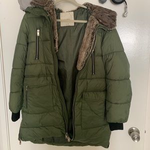 winter puff coat army green jacket